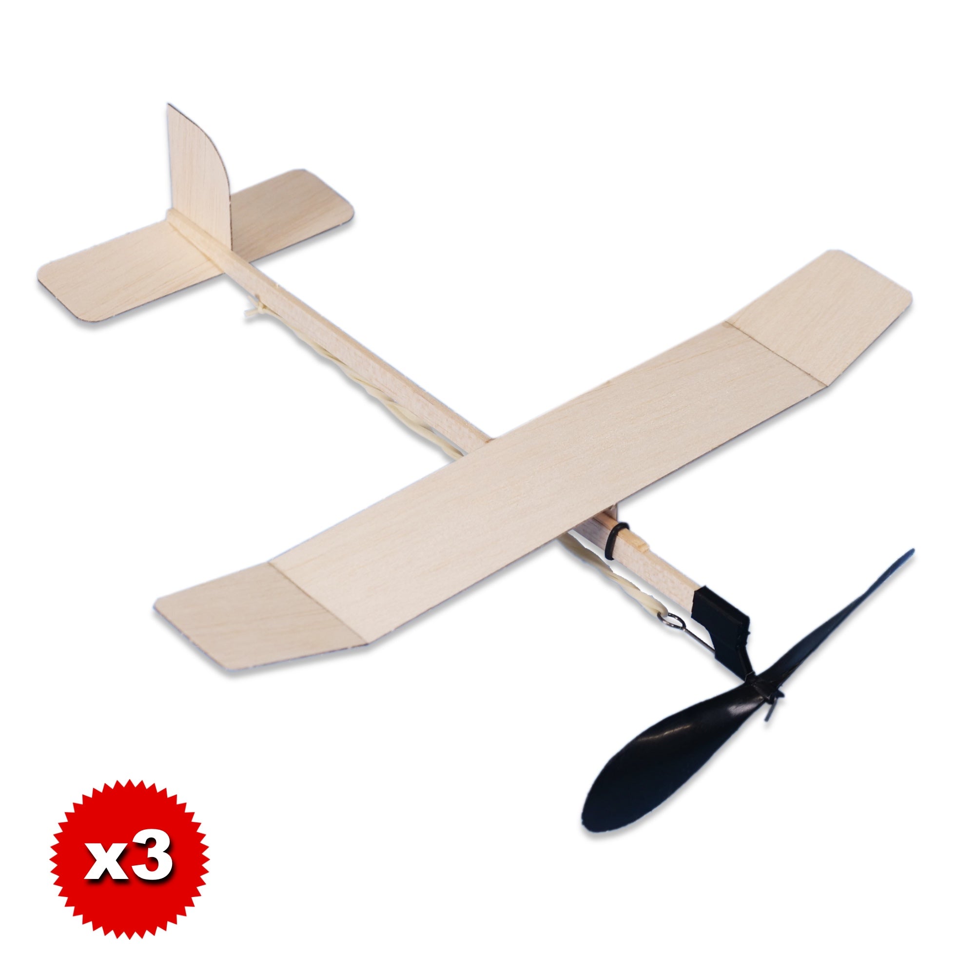 Project Air Gnat | 12" Balsa Rubber Powered Kit (3x Pack)